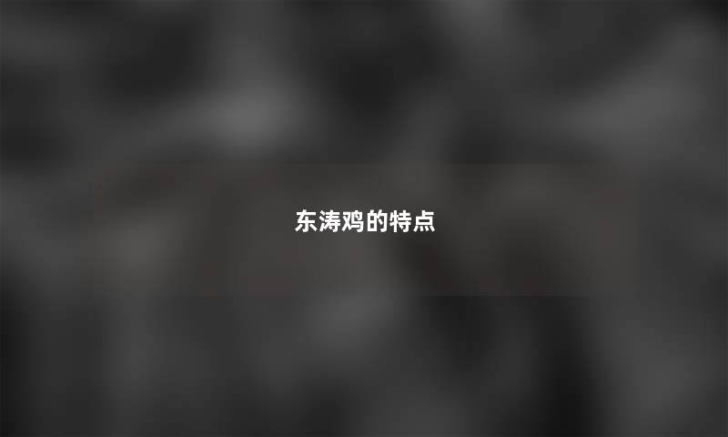 东涛鸡的特点