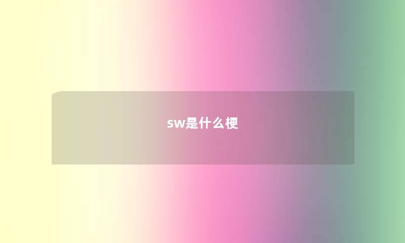 sw是什么梗