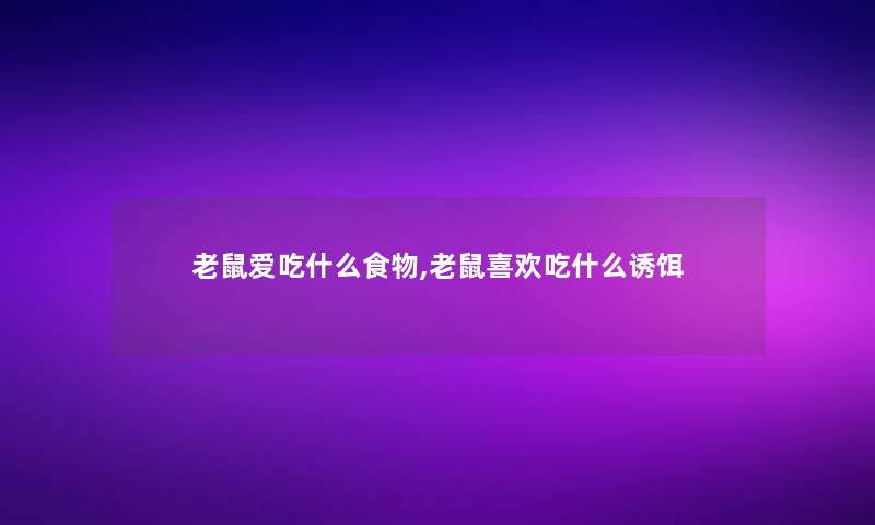 老鼠爱吃什么食物,老鼠喜欢吃什么诱饵