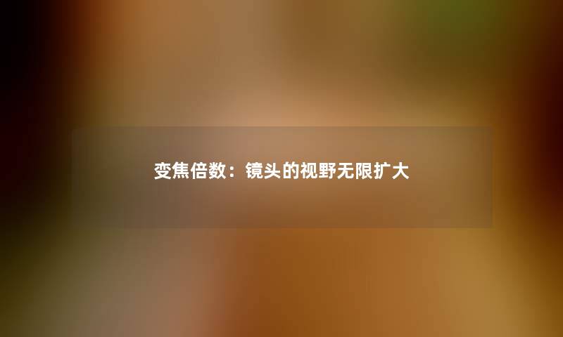 变焦倍数：镜头的视野无限扩大