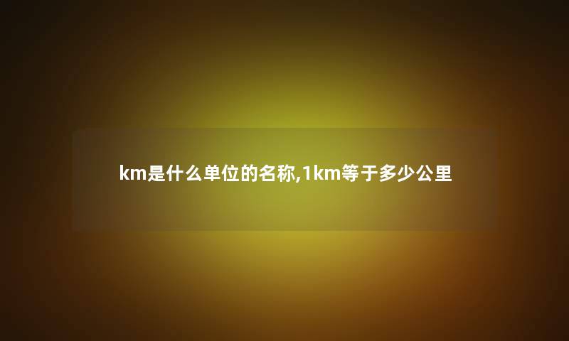 km是什么单位的名称,1km等于多少公里