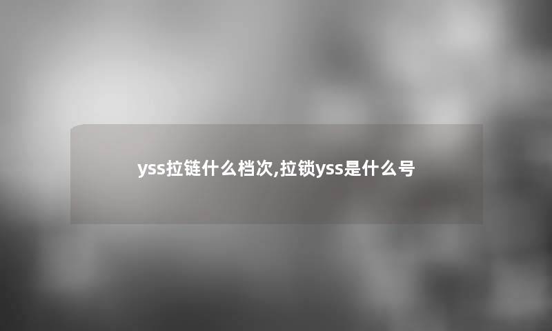 yss拉链什么档次,拉锁yss是什么号