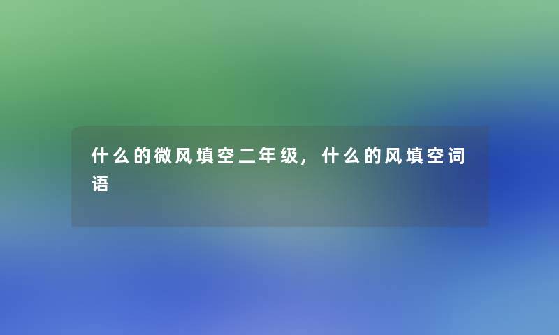 什么的微风填空二年级,什么的风填空词语