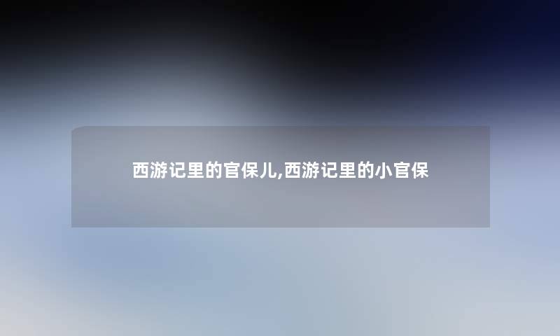 西游记里的官保儿,西游记里的小官保