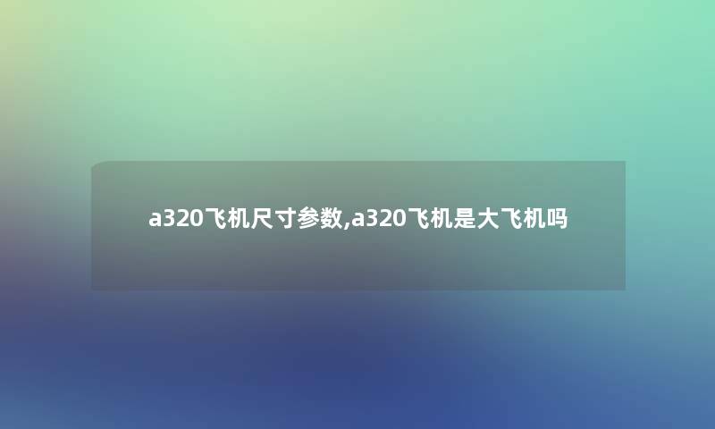 a320飞机尺寸参数,a320飞机是大飞机吗