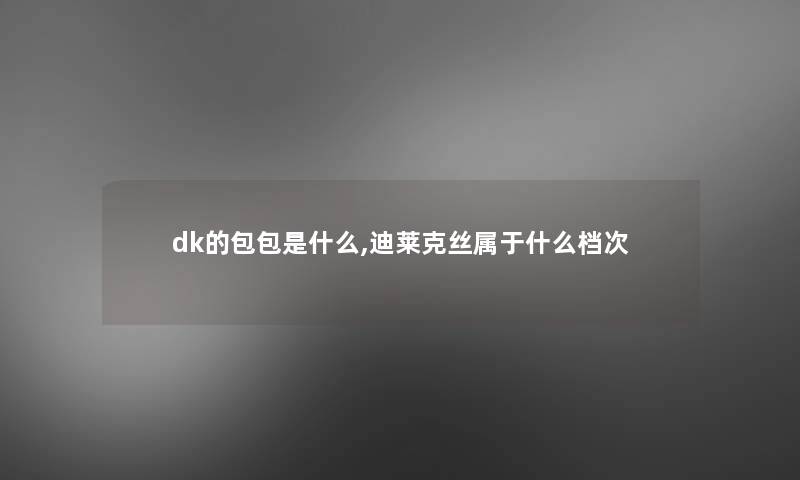 dk的包包是什么,迪莱克丝属于什么档次