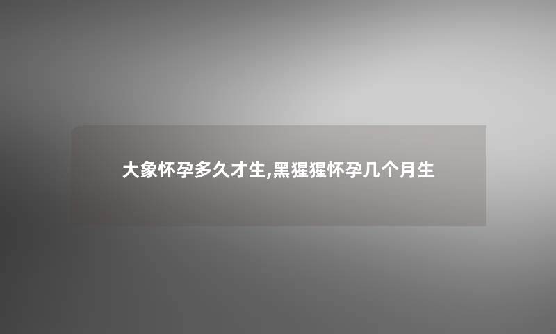 大象怀孕多久才生,黑猩猩怀孕几个月生