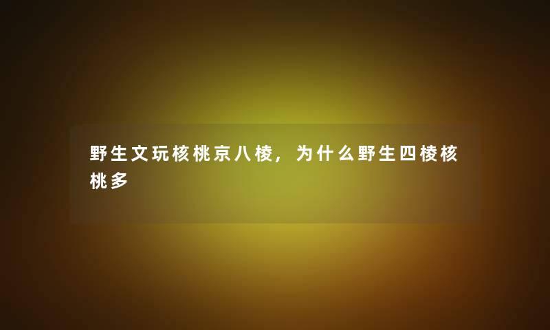 野生文玩核桃京八棱,为什么野生四棱核桃多