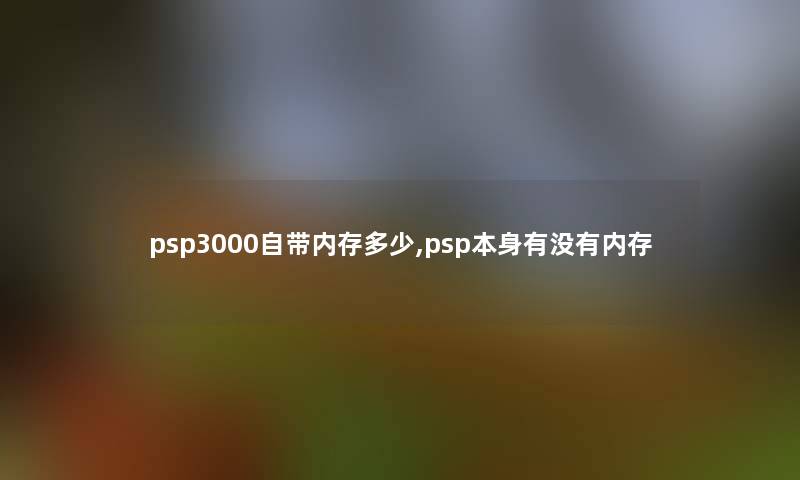 psp3000自带内存多少,psp本身有没有内存