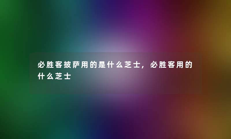 必胜客披萨用的是什么芝士,必胜客用的什么芝士