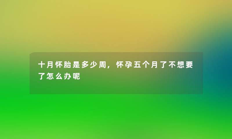 十月怀胎是多少周,怀孕五个月了不想要了怎么办呢