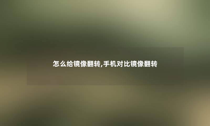 怎么给镜像翻转,手机对比镜像翻转