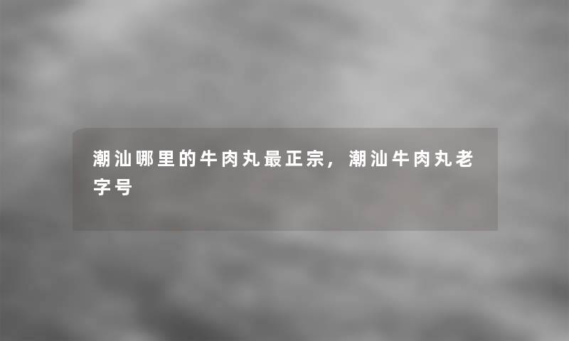 潮汕哪里的牛肉丸正宗,潮汕牛肉丸老字号