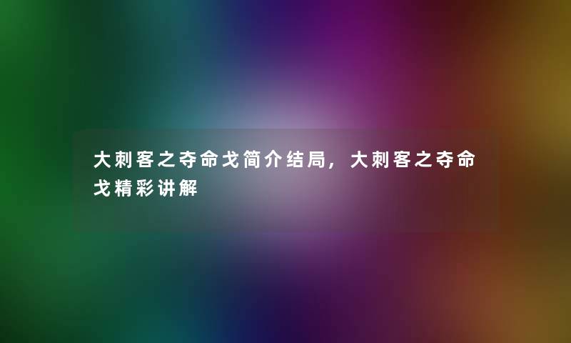 大刺客之夺命戈简介结局,大刺客之夺命戈精彩讲解