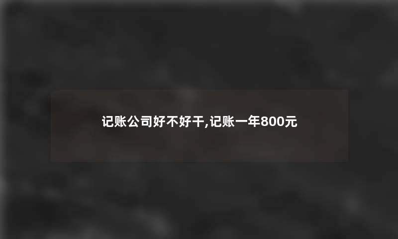 记账公司好不好干,记账一年800元