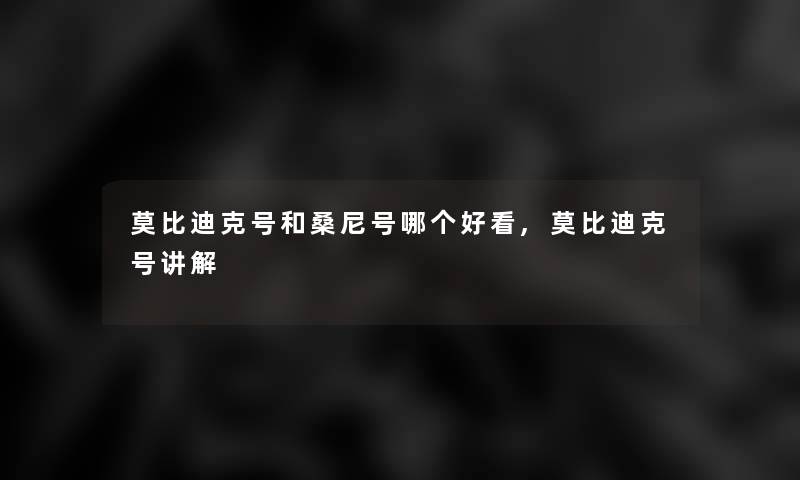 莫比迪克号和桑尼号哪个好看,莫比迪克号讲解