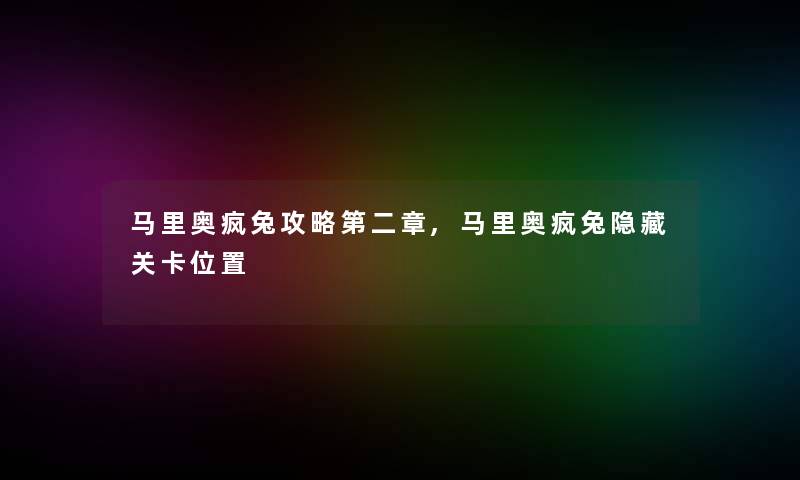 马里奥疯兔攻略第二章,马里奥疯兔隐藏关卡位置