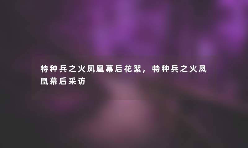 特种兵之火凤凰幕后花絮,特种兵之火凤凰幕后采访