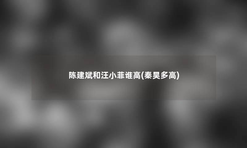 陈建斌和汪小菲谁高(秦昊多高)