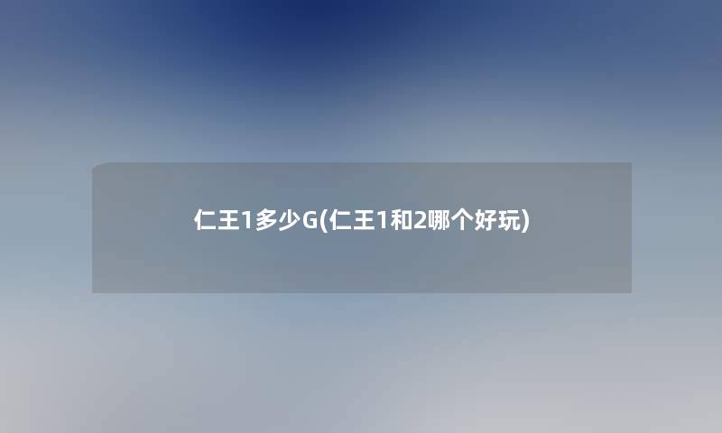 仁王1多少G(仁王1和2哪个好玩)