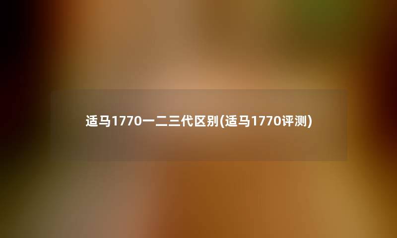 适马1770一二三代区别(适马1770评测)