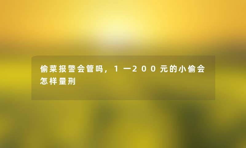 偷菜报警会管吗,1一200元的小偷会怎样量刑