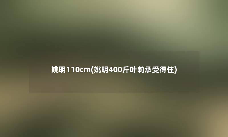 姚明110cm(姚明400斤叶莉承受得住)