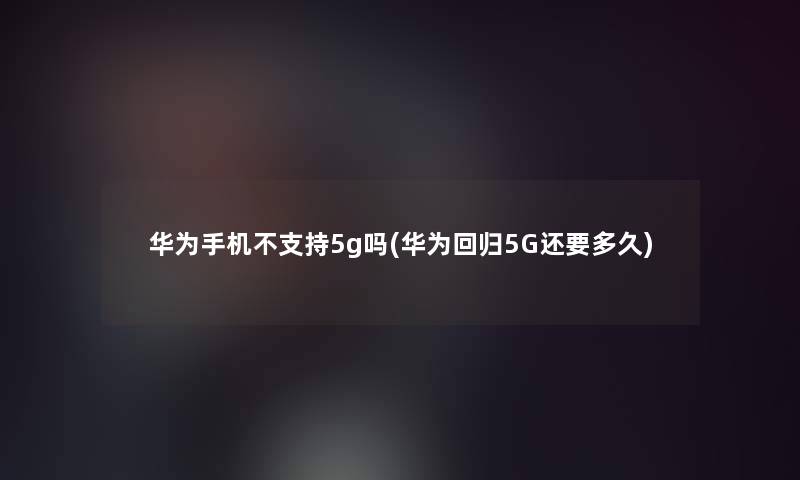 华为手机不支持5g吗(华为回归5G还要多久)