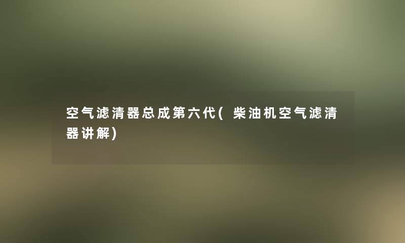 空气滤清器总成第六代(柴油机空气滤清器讲解)