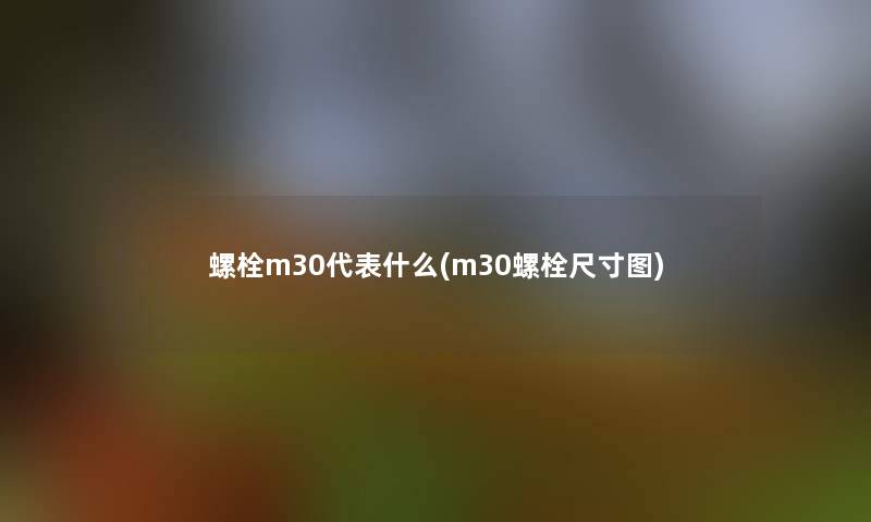 螺栓m30代表什么(m30螺栓尺寸图)