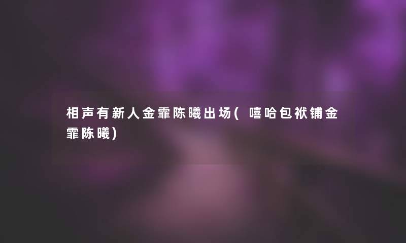 相声有新人金霏陈曦出场(嘻哈包袱铺金霏陈曦)