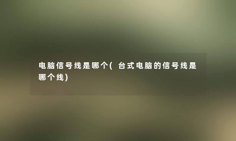 电脑信号线是哪个(台式电脑的信号线是哪个线)